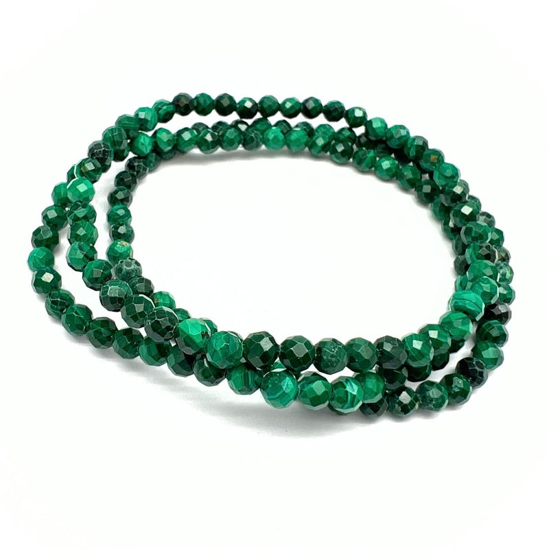 Malakit, fasetterat armband 4 mm