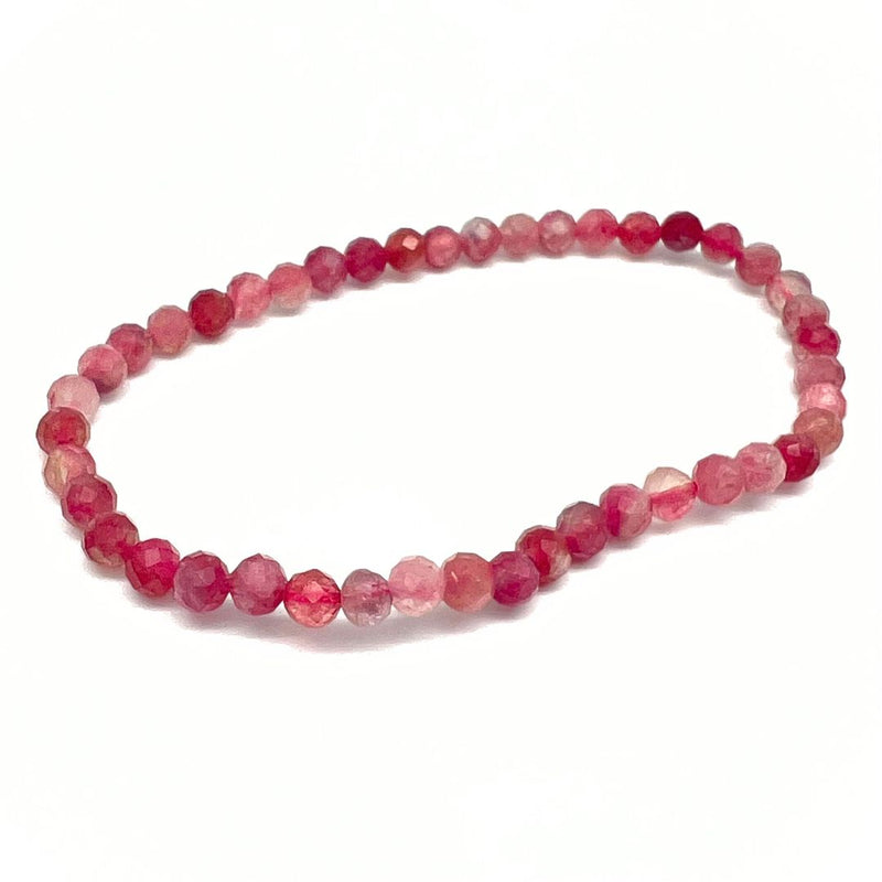 Rodonit, fasettslipat armband 4 mm