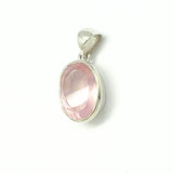 Rose quartz, small and large silver pendant