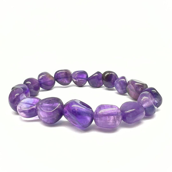 Amethyst tumbled small stone bracelet