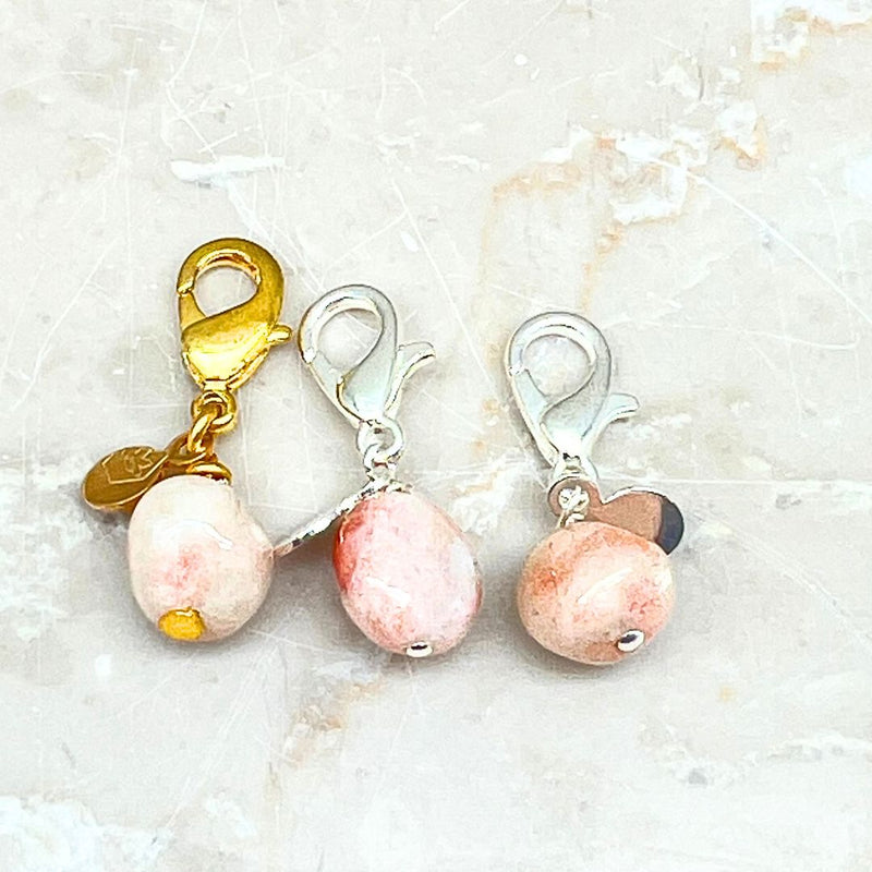 Sunstone charm silver or gold