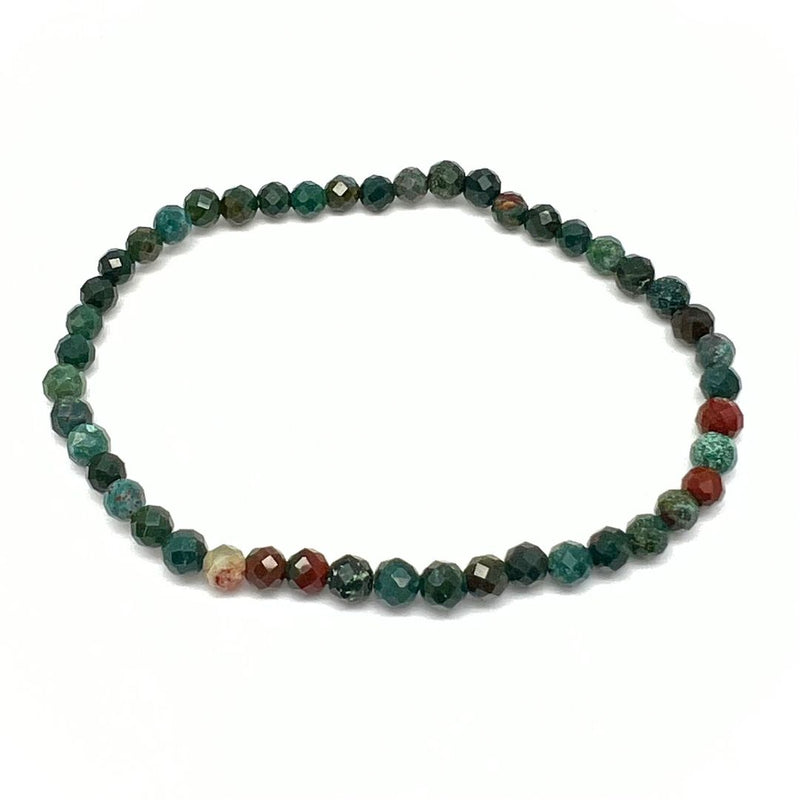 Blodjaspis, armband med fasettpärlor 4 mm
