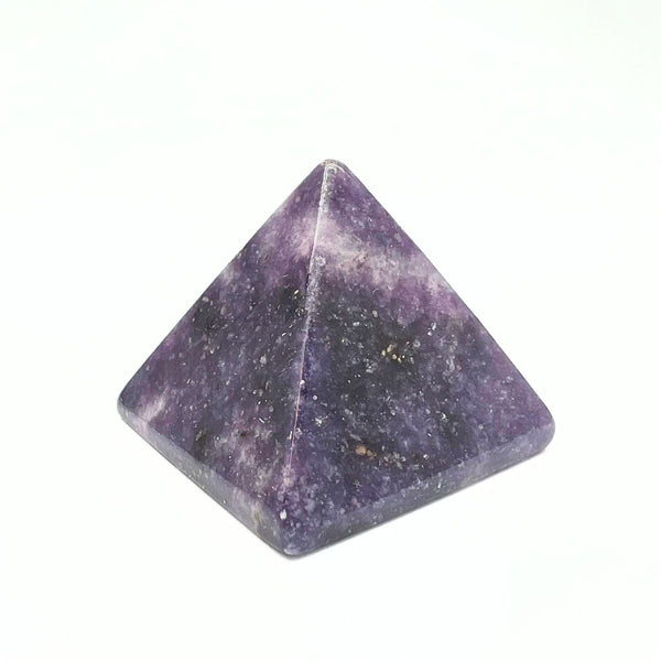Lepidolite, cut pyramid