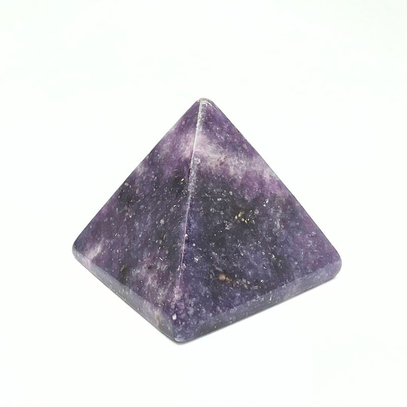 Lepidolite, cut pyramid