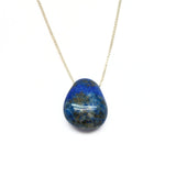 Lapis Lazuli halsband med silver eller guldpläterad kedja