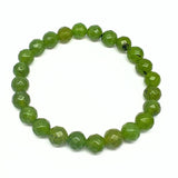 Jade, faceted bracelet 8 mm