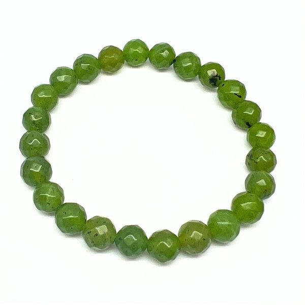 Jade, faceted bracelet 8 mm