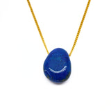 Lapis Lazuli halsband med silver eller guldpläterad kedja