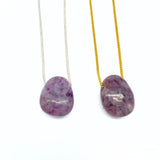 Lepidolite necklace with silver or gold-plated chain
