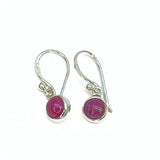 Ruby, earrings faceted oval stone