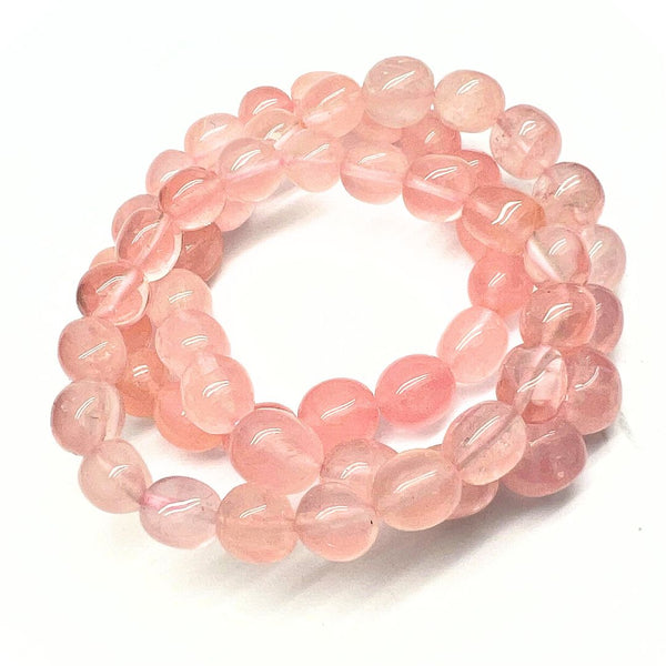 Rosenkvarts trumlat armband AA