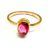 Tourmaline, pink in silver ring