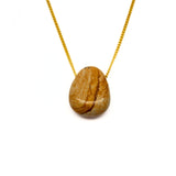 Picture jasper necklace with silver or gold plated chain