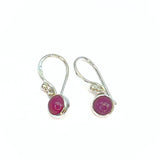 Ruby, earrings faceted oval stone