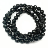 Onyx black, bracelet with faceted crystals 8 mm