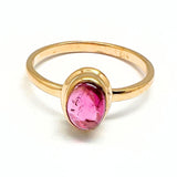 Tourmaline, pink in silver ring