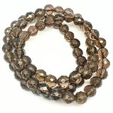 Smoky quartz in AA quality, bracelet with faceted 8 mm crystals