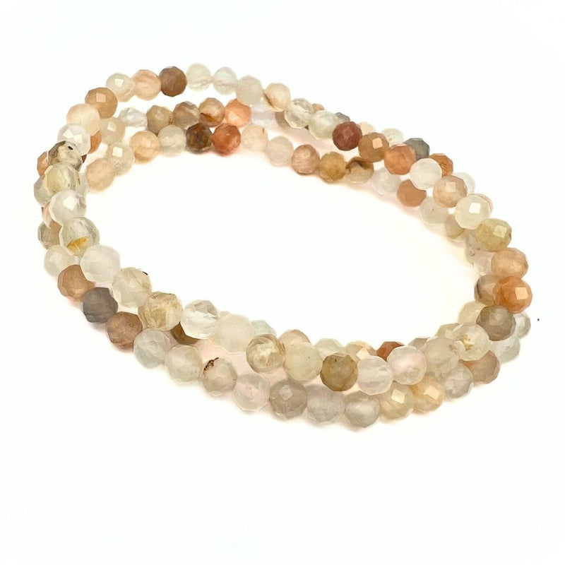 Månsten, fasettslipat armband 4 mm