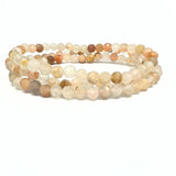 Månsten, fasettslipat armband 4 mm