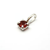 Garnet red sparkling silver pendant