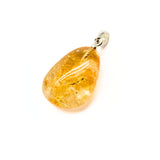 Citrine, small tumbled pendant with silver mount