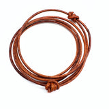 Läderrem  ljusbrun med löpande knut