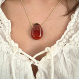 Septarian halsband med silver- eller guldpläterad kedja