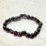 Garnet tumbled small stone bracelet