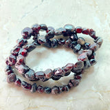 Garnet tumbled small stone bracelet