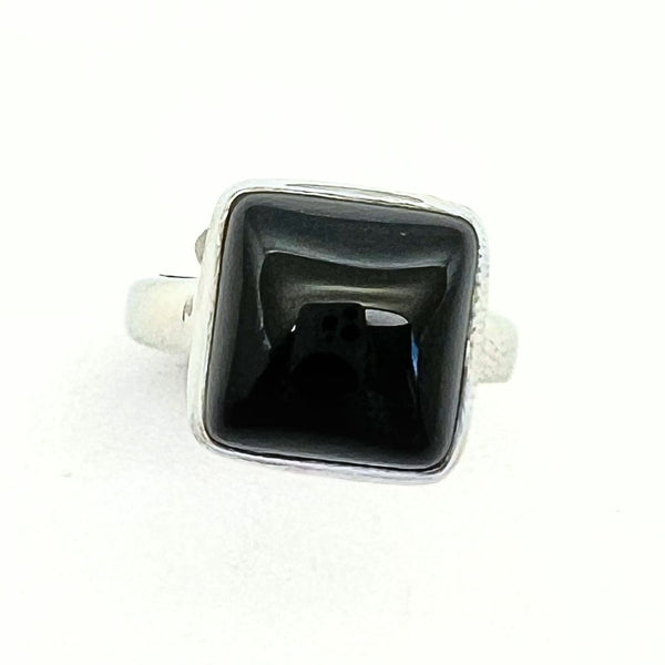 Onyx silver filigree silver ring
