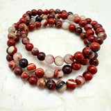 Red jasper bracelet round pearl 8 mm