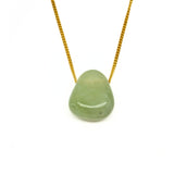 Ny jade halsband med silver eller guldpläterad kedja