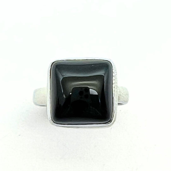 Onyx silver filigree silver ring