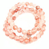 Strawberry quartz, faceted bracelet