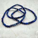 Lapis Lazuli, fasettslipat armband 4 mm