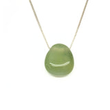 Ny jade halsband med silver eller guldpläterad kedja