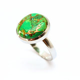 Turquoise round stone in sterling silver