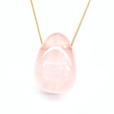 Rosenkvarts halsband med silver eller guldpläterad kedja