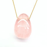 Rosenkvarts halsband med silver eller guldpläterad kedja