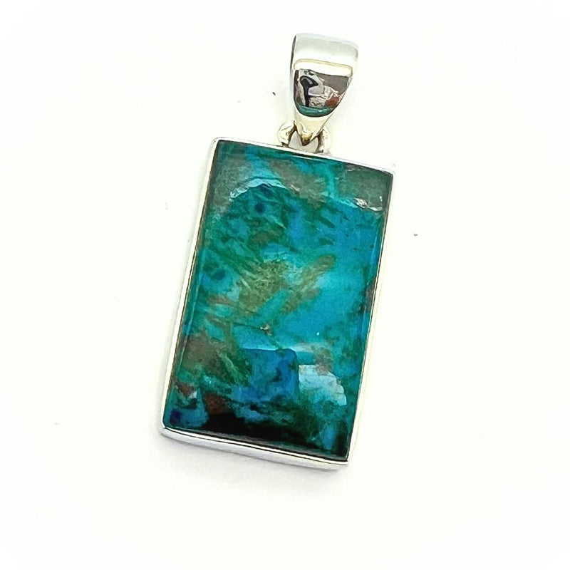 Chrysocolla, silver pendant in top class