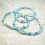 Aquamarine AA, faceted bracelet 4 mm