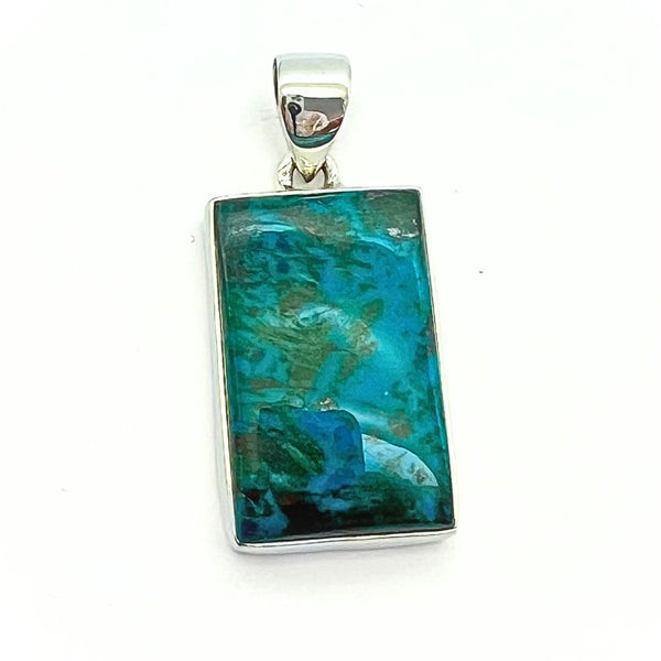 Chrysocolla, silver pendant in top class