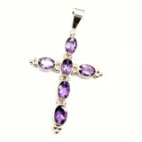 Amethyst, silver cross