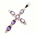 Amethyst, silver cross