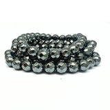 Hematite, bracelet with faceted crystals 8 mm