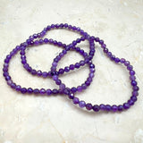 Amethyst AA, faceted bracelet 4 mm