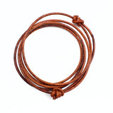 Läderrem  ljusbrun med löpande knut