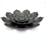 Rökelsehållare Lotus Mörk Oxiderad Mässing