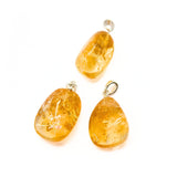 Citrine, small tumbled pendant with silver mount