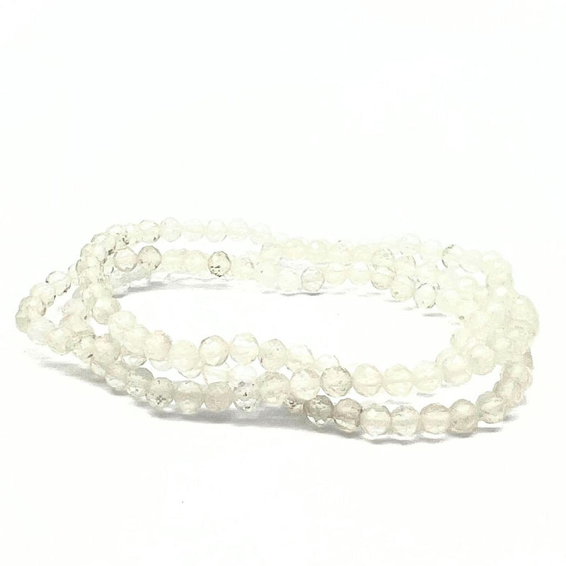 Rock crystal, faceted bracelet 3 mm